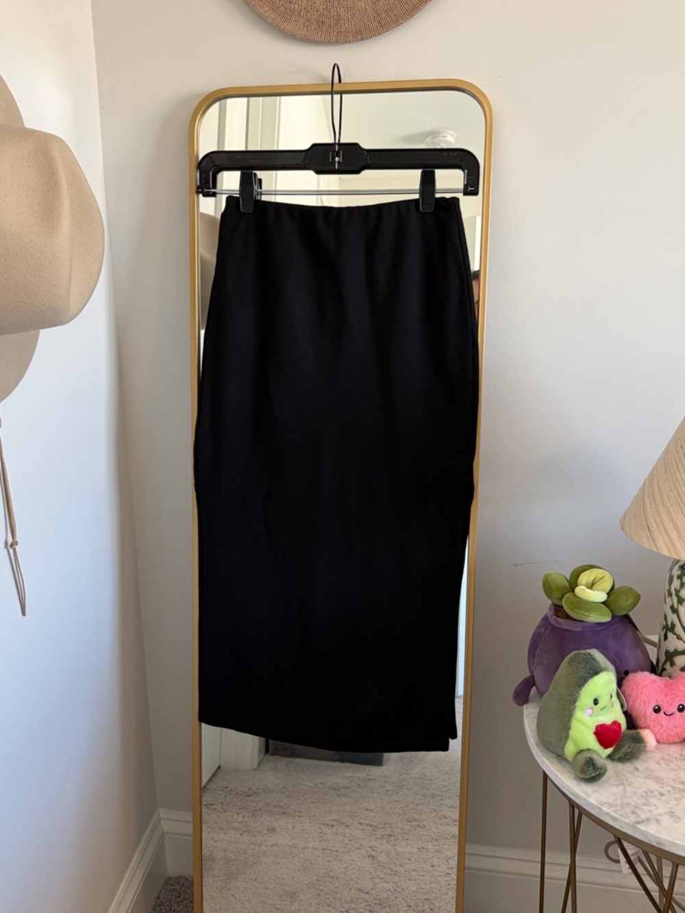 Lovers + Friends Body con Black Midi Pencil Skirt Slit